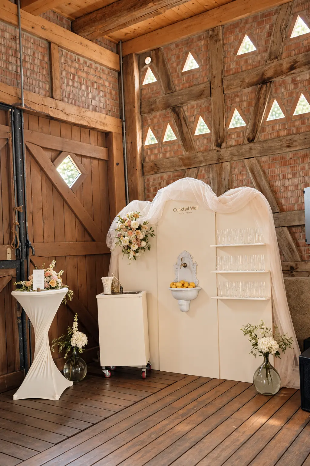 Bride & Groom Cocktail Wall für eine Hochzeit in der Schweiz